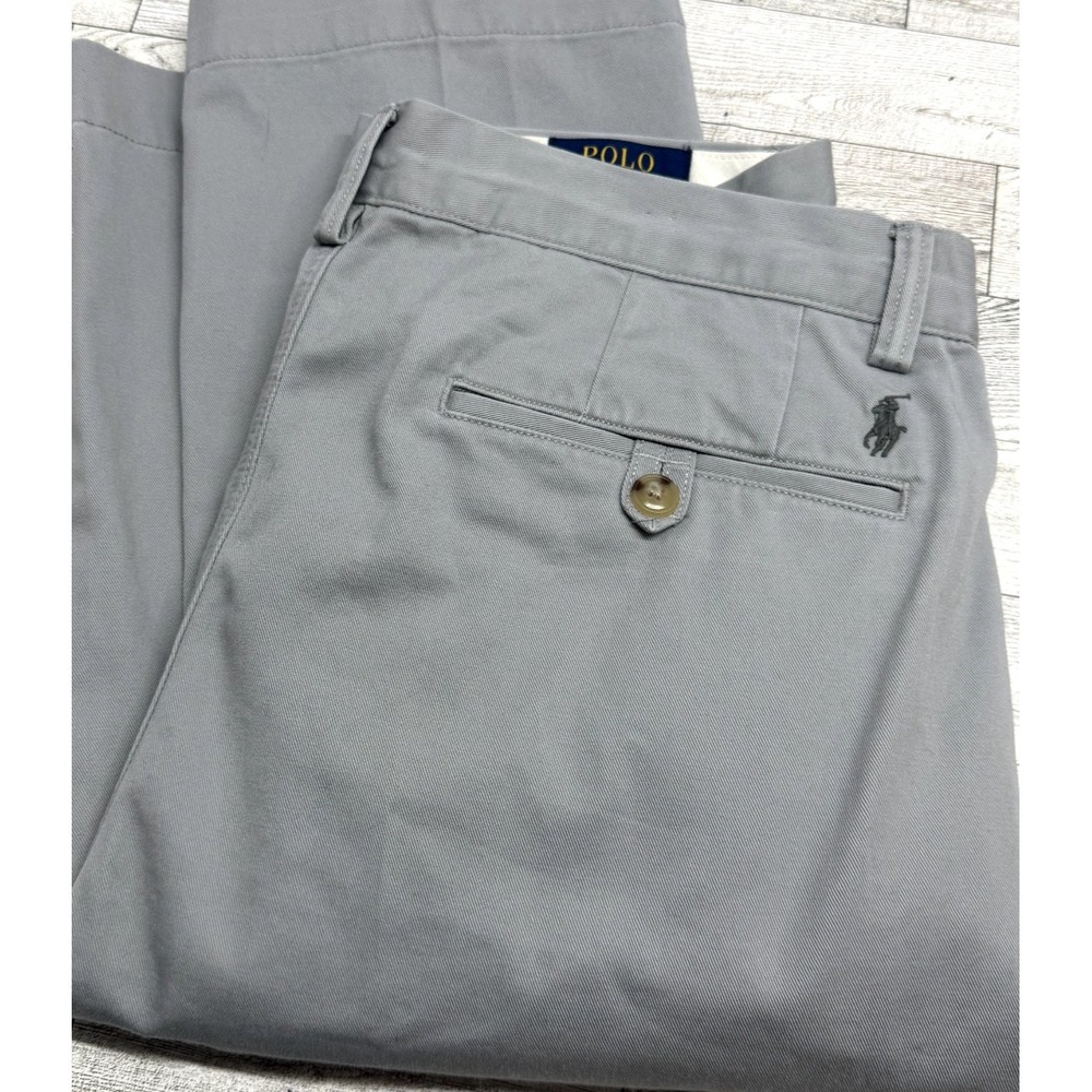 Polo Ralph Lauren Pants Mens 33x32 Gray Classic‎ Fit Twill The Polo Chino